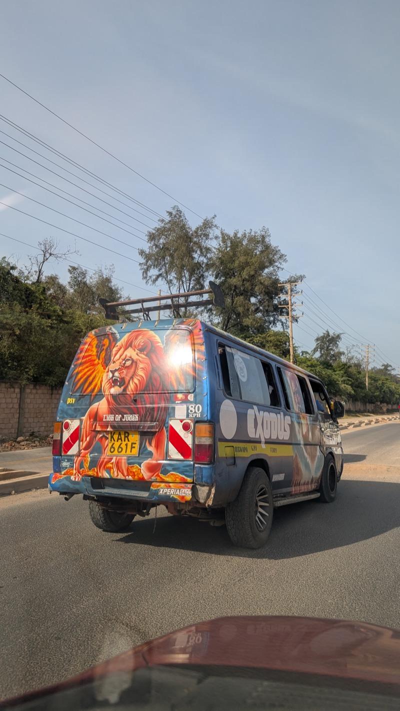 Colorful matatu bus in Kenya